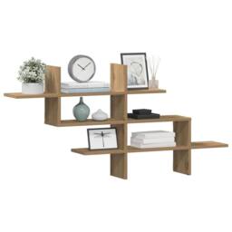Berkfield Home Wall Shelf Artisian Oak 124.5x18x60.5 cm Engineered Wood in Brown - thumbnail 2