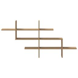 Berkfield Home Wall Shelf Artisian Oak 124.5x18x60.5 cm Engineered Wood in Brown - thumbnail 4
