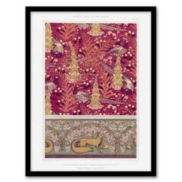 "Artery8 Flowers Pheasants Foxes Patterns Vintage Framed Wall Art Print Verneuil - Size: W12"" x H16""" - thumbnail 1