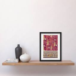 "Artery8 Flowers Pheasants Foxes Patterns Vintage Framed Wall Art Print Verneuil - Size: W12"" x H16""" - thumbnail 4