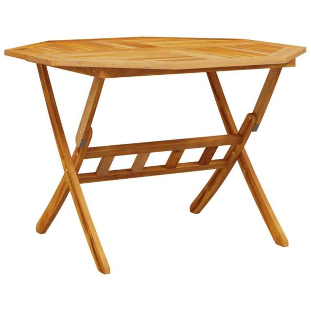 Berkfield Home Folding Garden Table √ò110x75 cm Solid Wood Acacia - Size: 110x75 cm - image 1