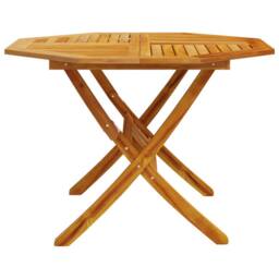 Berkfield Home Folding Garden Table √ò110x75 cm Solid Wood Acacia - Size: 110x75 cm - thumbnail 5