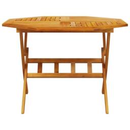 Berkfield Home Folding Garden Table √ò110x75 cm Solid Wood Acacia - Size: 110x75 cm - thumbnail 4