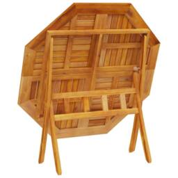Berkfield Home Folding Garden Table √ò110x75 cm Solid Wood Acacia - Size: 110x75 cm - thumbnail 9