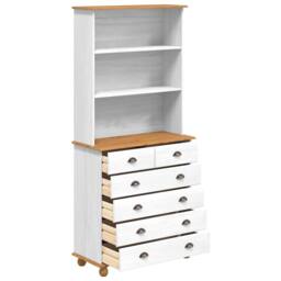 Berkfield Home Hutch ‚ÄúASKIM‚Äù White 91x40x199.5 cm Solid Wood Pine - thumbnail 7