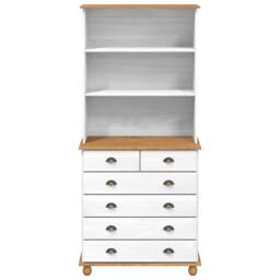 Berkfield Home Hutch ‚ÄúASKIM‚Äù White 91x40x199.5 cm Solid Wood Pine - thumbnail 8