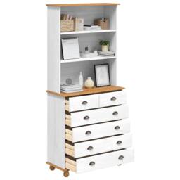 Berkfield Home Hutch ‚ÄúASKIM‚Äù White 91x40x199.5 cm Solid Wood Pine - thumbnail 3
