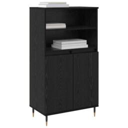 Berkfield Home Highboard with Shelf with Storage with Door Black Engineered wood - thumbnail 3
