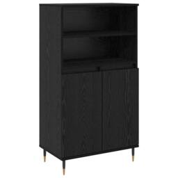 Berkfield Home Highboard with Shelf with Storage with Door Black Engineered wood - thumbnail 1