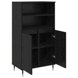 Berkfield Home Highboard with Shelf with Storage with Door Black Engineered wood - thumbnail 5