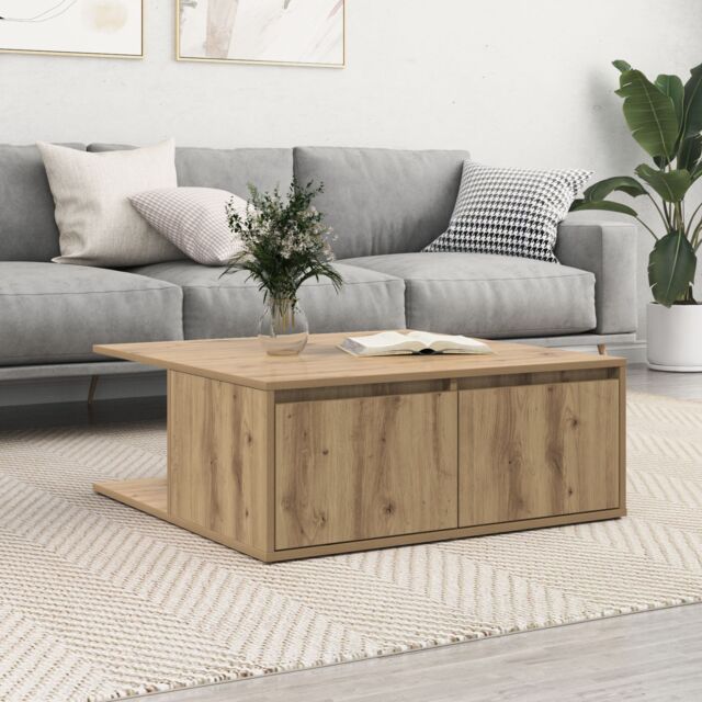 Berkfield Home Coffee Table Artisan oak 80 x 80 x 31 cm Engineered wood in Brown - image 1