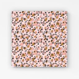 "Warren Reed - Designer Hand Drawn Pink Leopard Print Canvas - Size: W30"" x H30""" - thumbnail 1