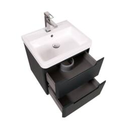 Bathroom Kingdom Monza Grey Wall Hung Slimline Basin Drawer Vanity 500mm - thumbnail 2