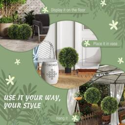 Wyld Haus Zilolo Set of 2 UV Resistant Artificial Topiary Balls 45cm Green - thumbnail 8