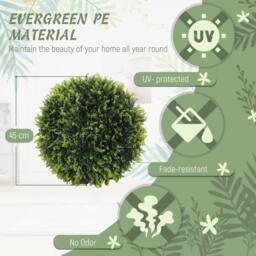 Wyld Haus Zilolo Set of 2 UV Resistant Artificial Topiary Balls 45cm Green - thumbnail 6