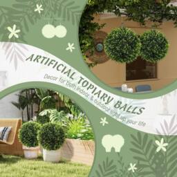 Wyld Haus Zilolo Set of 2 UV Resistant Artificial Topiary Balls 45cm Green - thumbnail 5
