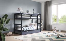 Flair Zoom Wooden Detachable Bunk Bed with Trundle in Grey - Size: Single - thumbnail 2