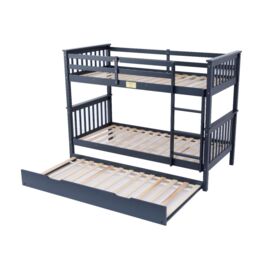 Flair Zoom Wooden Detachable Bunk Bed with Trundle in Grey - Size: Single - thumbnail 6