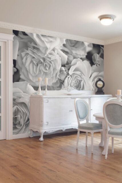 Origin Murals Petals Wall Mural in Grey - Size: W350 cm x H280 cm - image 1