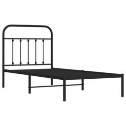 Berkfield Home Metal Bed Frame with Headboard Black 90x200 cm - thumbnail 1