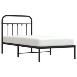 Berkfield Home Metal Bed Frame with Headboard Black 90x200 cm - thumbnail 5