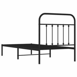 Berkfield Home Metal Bed Frame with Headboard Black 90x200 cm - thumbnail 8