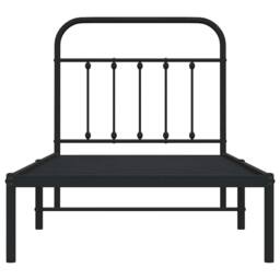 Berkfield Home Metal Bed Frame with Headboard Black 90x200 cm - thumbnail 6