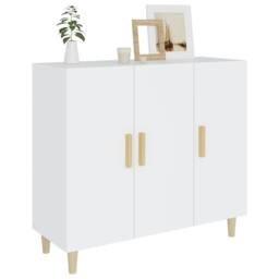 Berkfield Home Sideboard White 90x34x80 cm Engineered Wood - Size: 90 x 34 x 80 cm - thumbnail 7