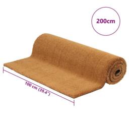Berkfield Home Door Mat Natural 100x200 cm Tufted Coir in Brown - thumbnail 5