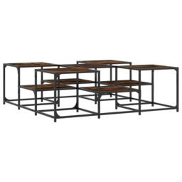 Berkfield Home Coffee Table Smoked Oak 121x121x40 cm Engineered Wood in Brown - Size: 121 x 121 x 40 cm - thumbnail 1