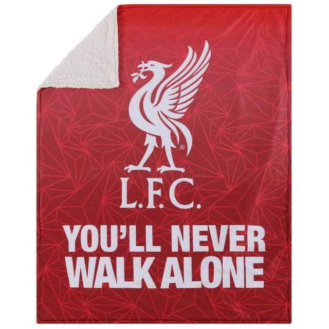 Liverpool FC Sherpa Slogan Blanket in Red - image 1