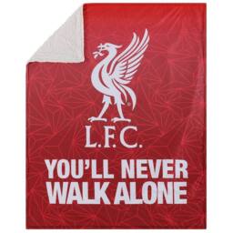 Liverpool FC Sherpa Slogan Blanket in Red