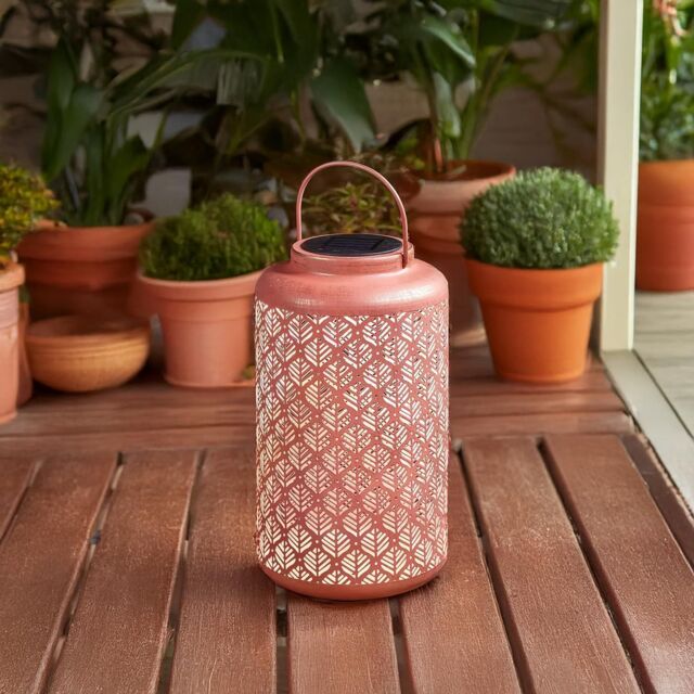 Marco Paul Solar Garden Lantern - Terracotta in Dusty Pink - image 1