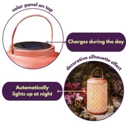 Marco Paul Solar Garden Lantern - Terracotta in Dusty Pink - thumbnail 5
