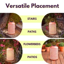 Marco Paul Solar Garden Lantern - Terracotta in Dusty Pink - thumbnail 7