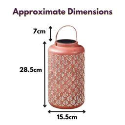 Marco Paul Solar Garden Lantern - Terracotta in Dusty Pink - thumbnail 2