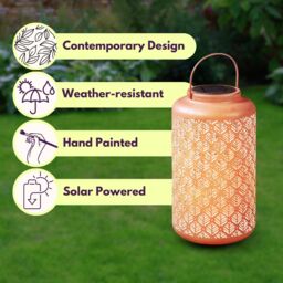 Marco Paul Solar Garden Lantern - Terracotta in Dusty Pink - thumbnail 4