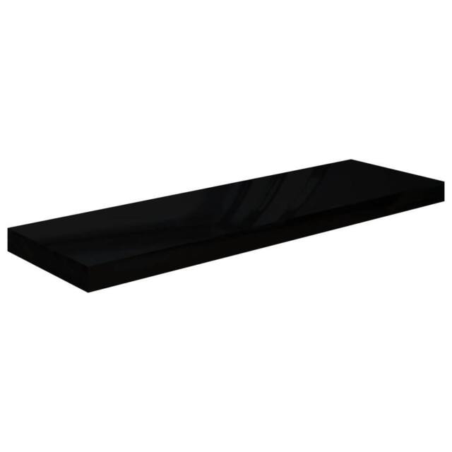Berkfield Home Floating Wall Shelf High Gloss Black 80x23.5x3.8 cm MDF - image 1