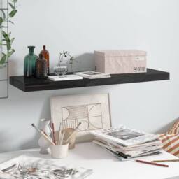 Berkfield Home Floating Wall Shelf High Gloss Black 80x23.5x3.8 cm MDF - thumbnail 2