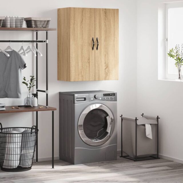 Berkfield Home Wall Mounted Cabinet Sonoma Oak 69.5x34x90 cm Engineered Wood in Brown - image 1