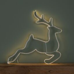 Samuel Alexander 42cm Hanging Christmas Reindeer & Sleigh Silhouette with White LEDs - thumbnail 7