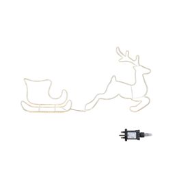 Samuel Alexander 42cm Hanging Christmas Reindeer & Sleigh Silhouette with White LEDs - thumbnail 1