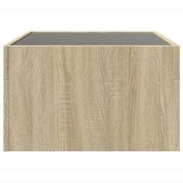 Berkfield Home Coffee Table with Infinity LED Sonoma Oak 70x50x30 cm in Brown - Size: 70 x 50 x 30 cm - thumbnail 7