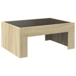 Berkfield Home Coffee Table with Infinity LED Sonoma Oak 70x50x30 cm in Brown - Size: 70 x 50 x 30 cm - thumbnail 8