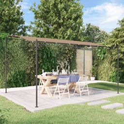 Berkfield Home Canopy Taupe 4x3 m 180 g/m ² Fabric & Steel in Beige