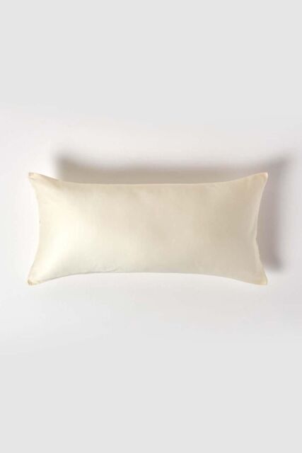 Homescapes Sateen Cotton Continental Pillowcase 400 TC, 40 x 80 cm in Cream - image 1