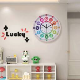 EONLION Pink 25cm Round Learning Clock - Size: 100 cm - thumbnail 3
