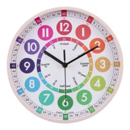 EONLION Pink 25cm Round Learning Clock - Size: 100 cm - thumbnail 5