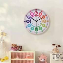 EONLION Pink 25cm Round Learning Clock - Size: 100 cm