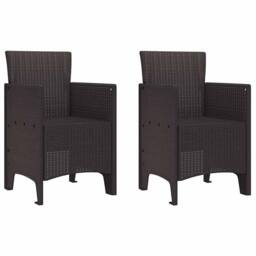 Berkfield Home Modern Garden Dining Set Set of 3 Dark Brown Polypropylene Resin - thumbnail 5